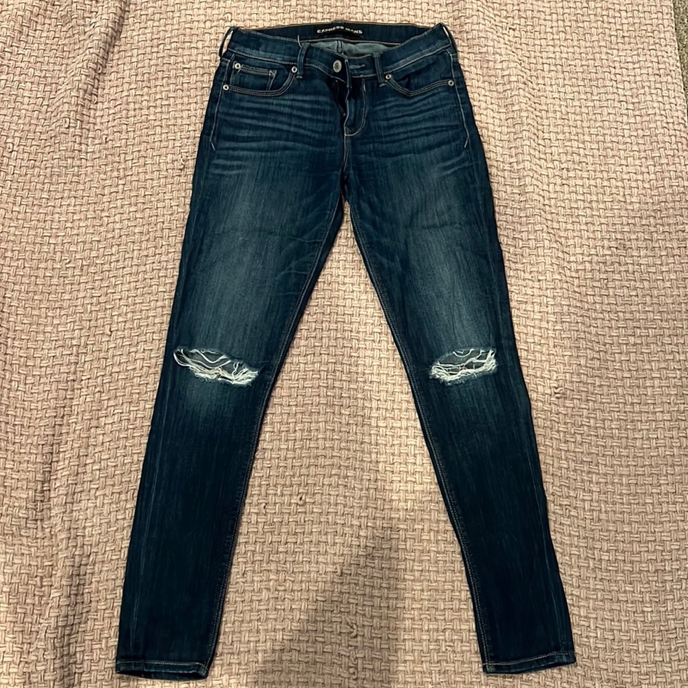 Express skinny dark wash jeans